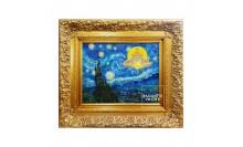 กรอบรูปภาพวาดผนังศิลปะ Starry Night Landscape ภาพวาดสีน้ำมันตกแต่งบ้าน